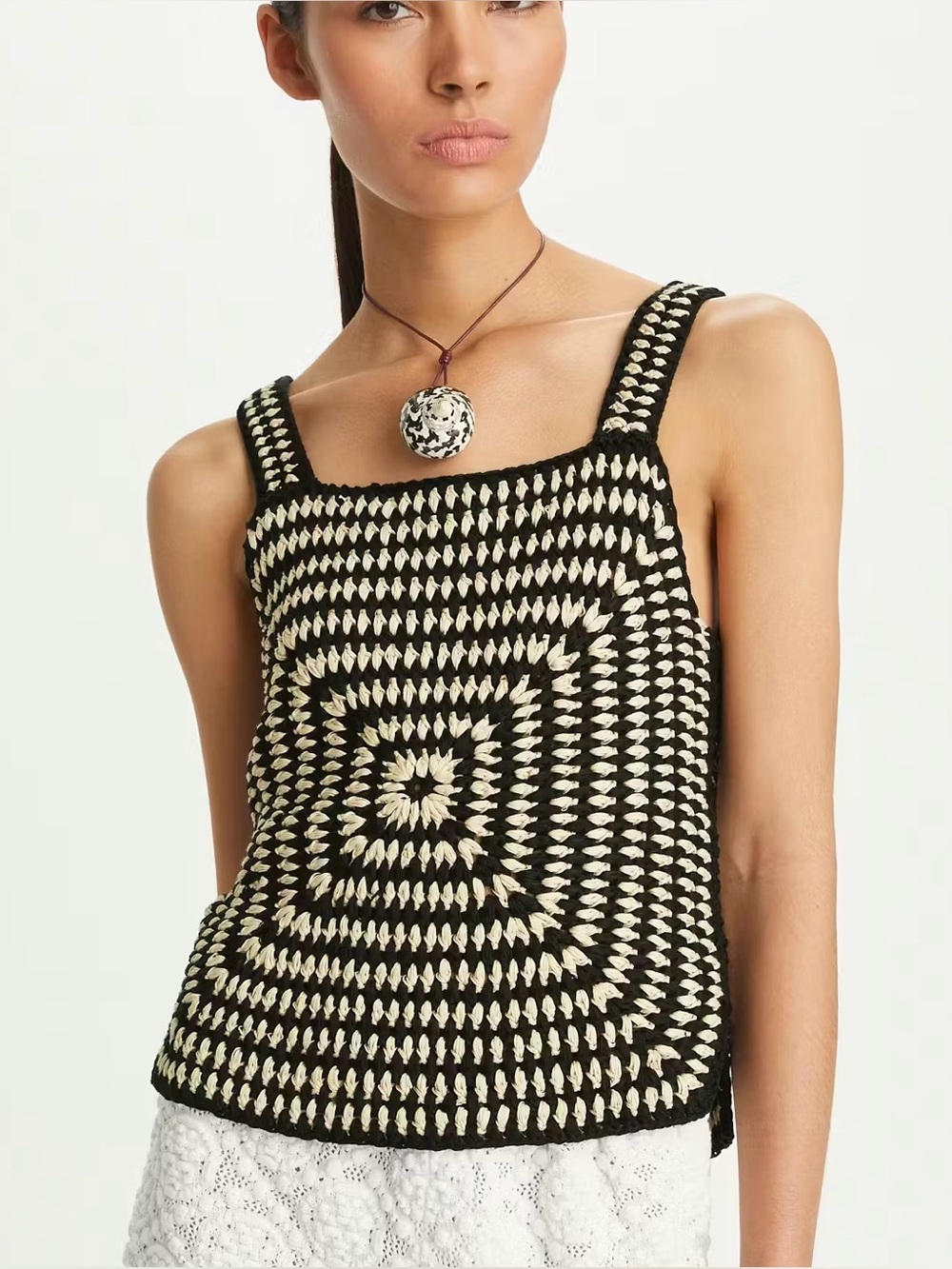 Tory Burch Cotton Crochet Tank Top